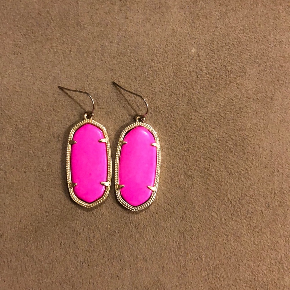 Kendra Scott earrings in hot pink